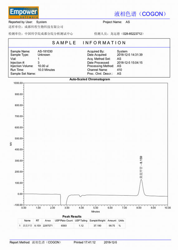 98+% Astragaloside 4 Astragalus ρίζα αντι - εμπρηστική καρδιάς-πνευμόνων λειτουργία HPLC-ELSD βελτίωσης